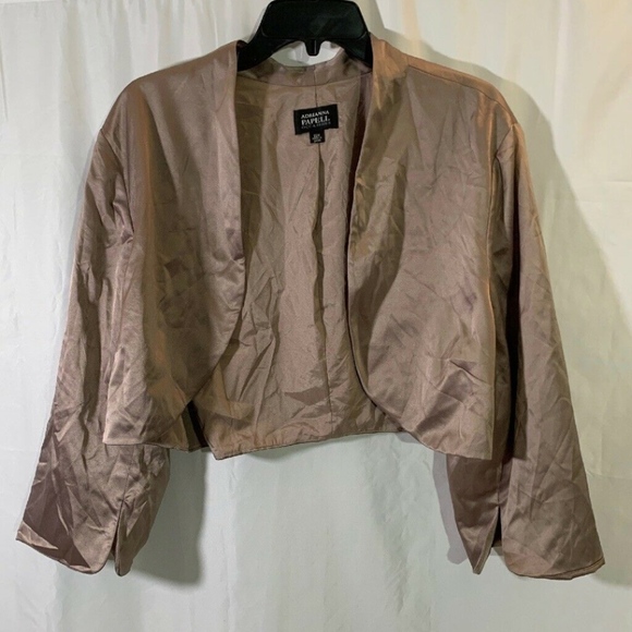 NEW‎ Adrianna Papell Open Front Bolero Jacket in lead [PLUS SZ 22W ] - Picture 2 of 8